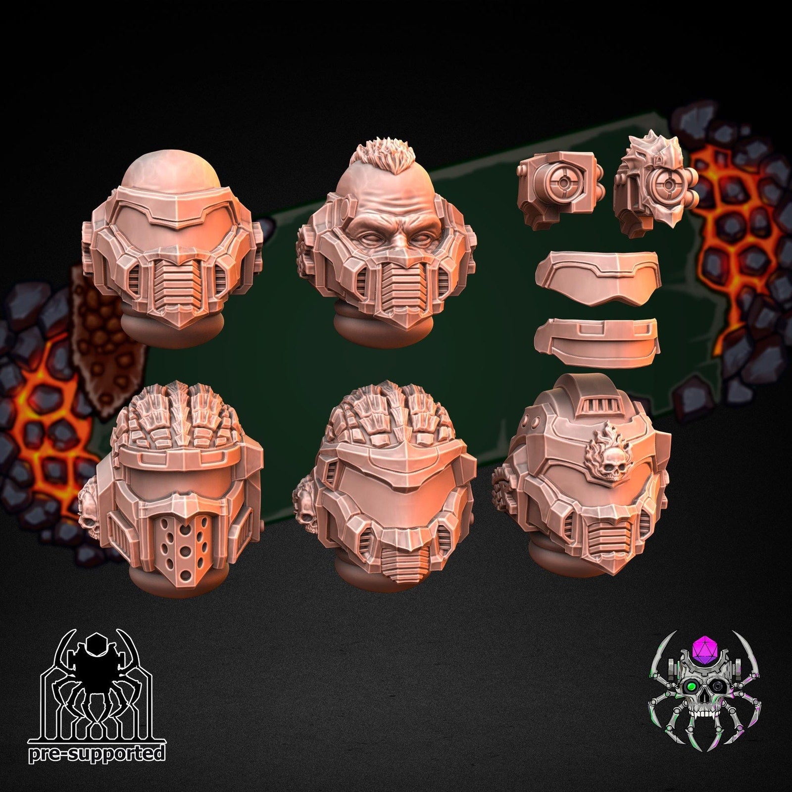 Head Bits Set - Flame Lizards Demolition Heads (set of 50)