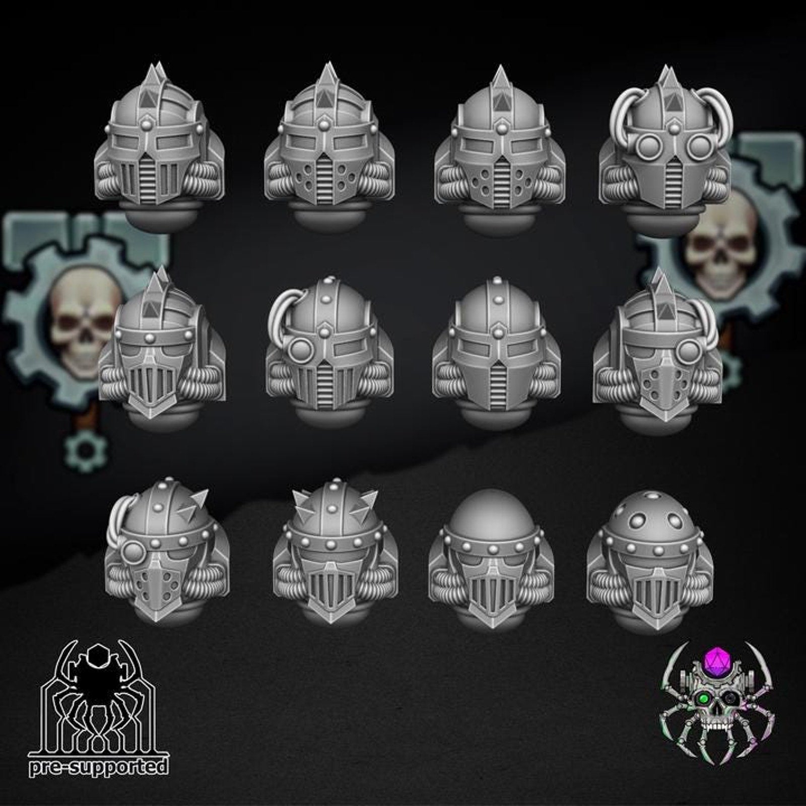 Head Bits Set - Metal Warriors (set of 50)
