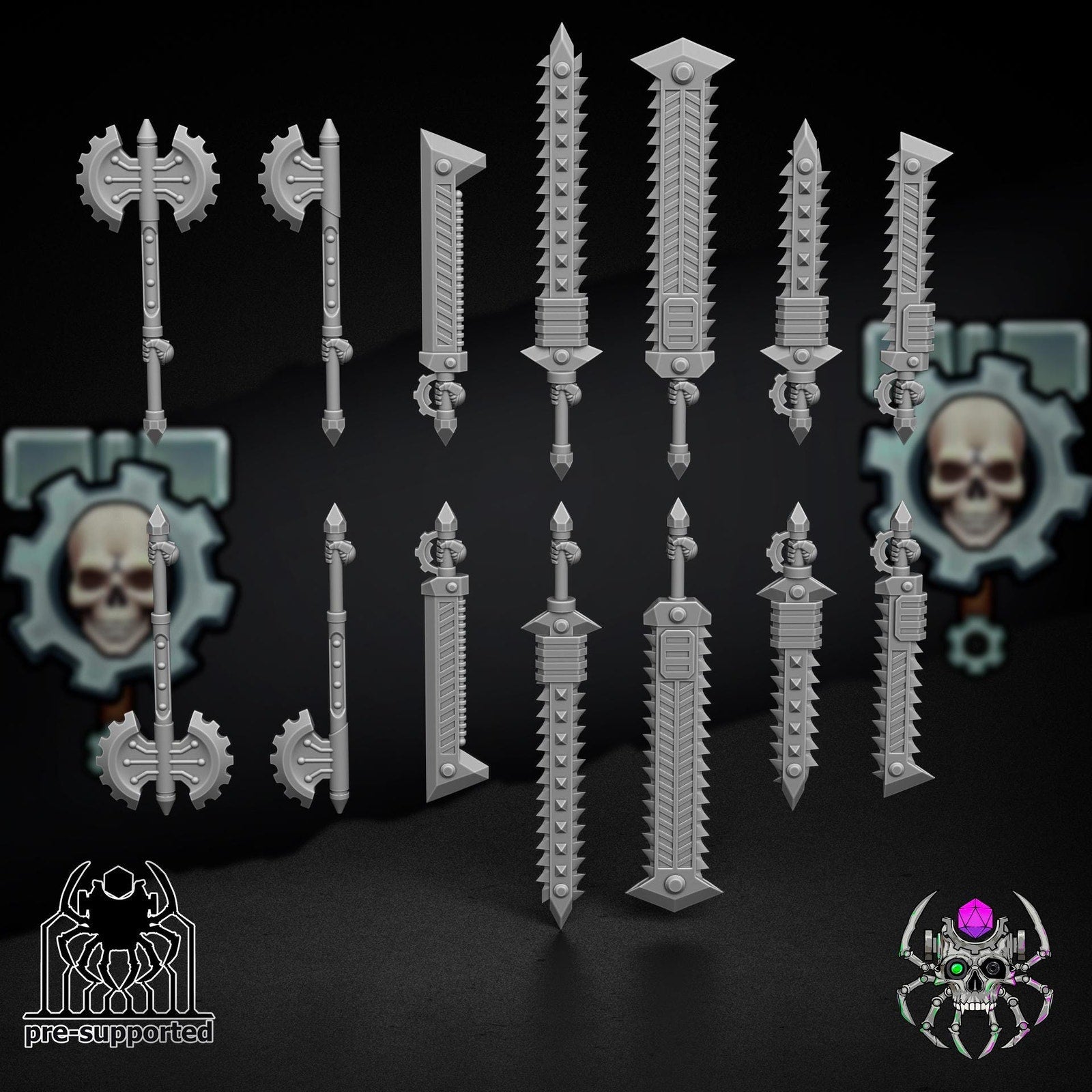 Melee Weapons Bits Set - Metal Warriors (40 pieces)