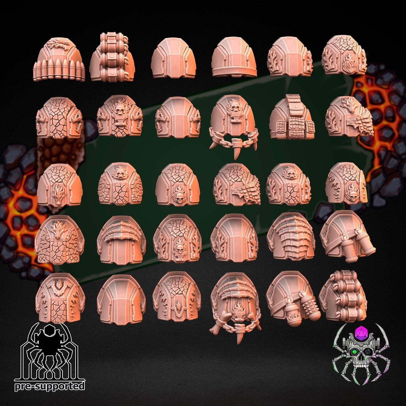 Shoulder Bits Set - Flame Lizards Demolition Squad (set of 50)