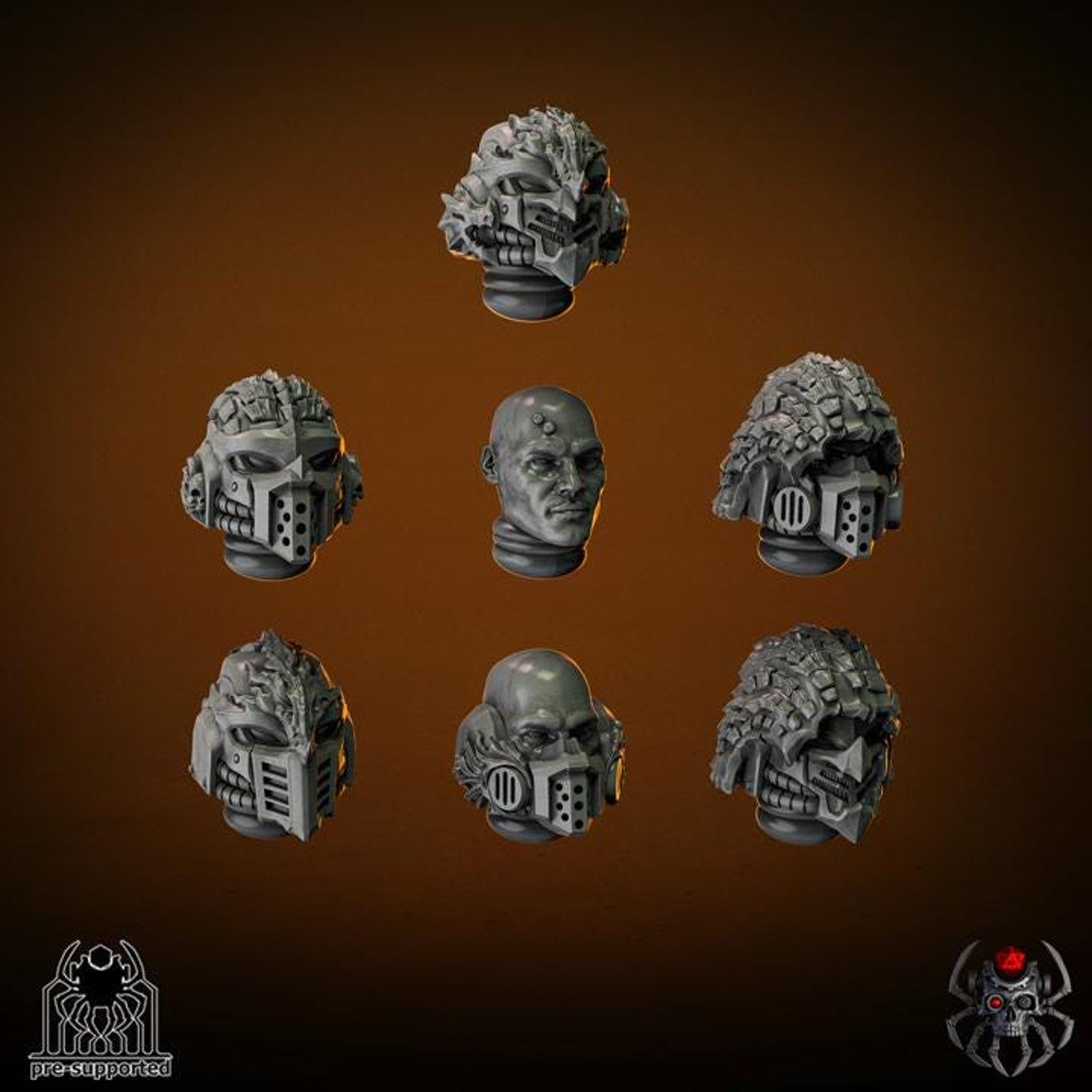 Head Bits Set - Flame Lizards heads (set of 50)