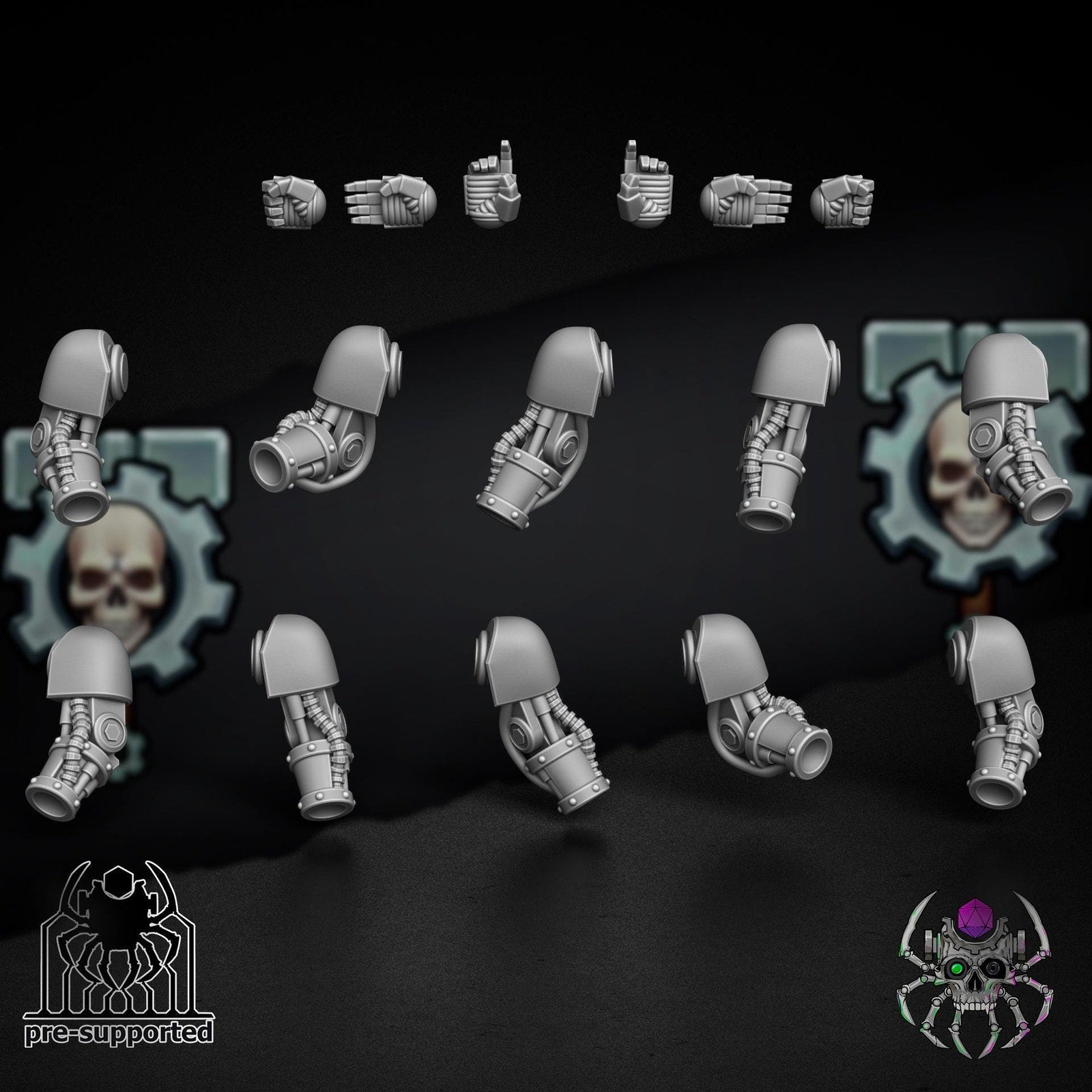 Mechanical Hand Bits Set - Metal Warriors (set of 30)